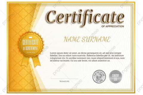 Golden Certificate PNG Graphics