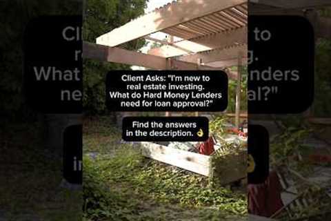 New to real estate investing and need a loan? Read the description on what Hard Money Lenders need!